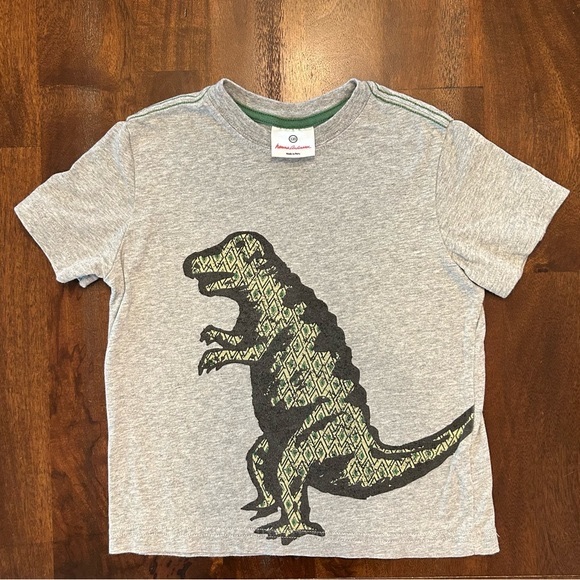Hanna Andersson Boys Grey Dinosaur T-Shirt, Size 110 (5) Tee, 100% Soft Cotton - Picture 5 of 8